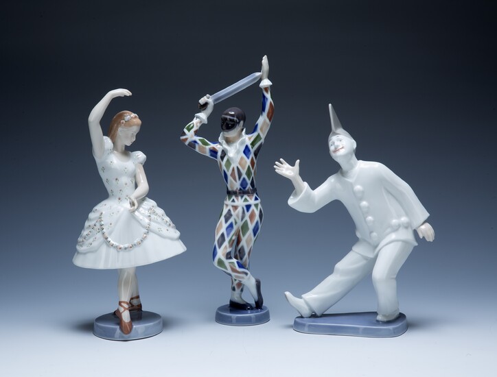 Three Copenhagen porcelain figures