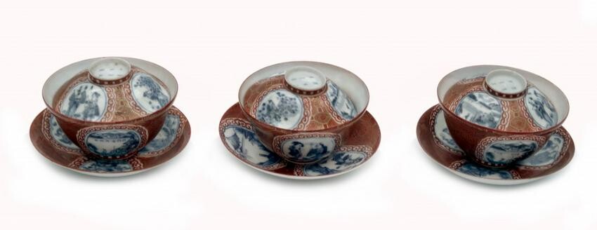 Three Pieces of the Kutani Style Tea Set