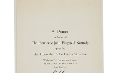 Tony Bennett | 1960 John F. Kennedy and Adlai Ewing Stevenson Dinner Program
