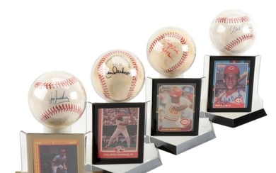 Treadway, Esasky, Milner and Durham Signed Baseballs with Cards COA