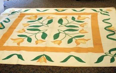 Tulip pattern applique quilt