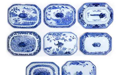 Twenty-one Chinese blue and white tureens and covers 18th century Comprising two...