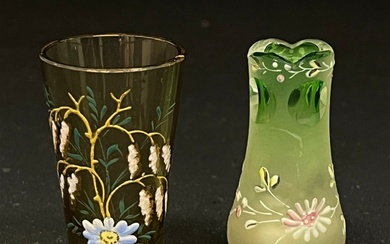 Two diminutive French glass vases