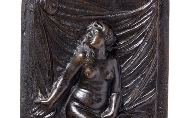 Une plaque de bronze flamande représentant un nu féminin, 1ère moitié du 17ème siècle. Bronze...