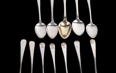Various Antique silver teaspoons, including George III, 4.7o...
