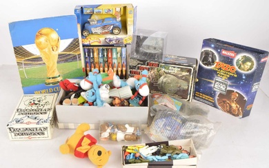 Various Toys including Star Wars boxes Macdonald's Toys 1986 World Cup Stickers and other items (qty)