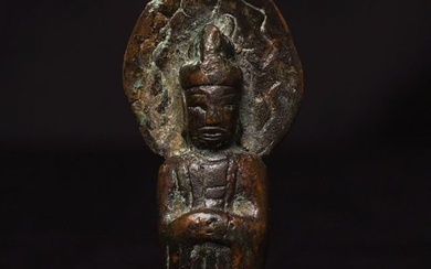 Very early (1000+ year old) Korean or Chinese solid cast bronze Buddha