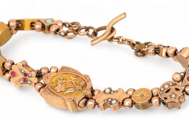 Victorian 14K Gold Slide Bracelet