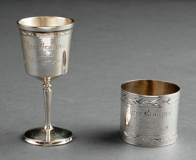 Victorian Sterling Silver Napkin Ring & Glass
