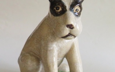 Vintage Ceramic Dog, Puppy Figurine, 1980s, Takashi, Japan