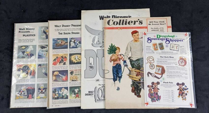 Vintage Disney Advertisements And Magazines Lot Of Five