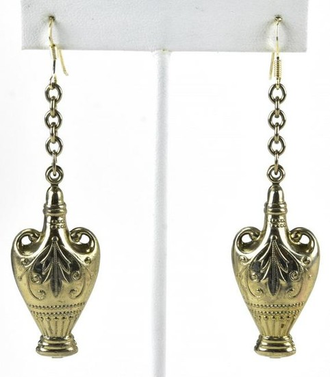 Vintage Sterling Greco Roman Style Urn Earrings