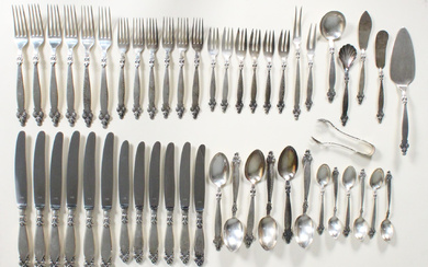 WILKENS & SÖHNE. 'Kronborg Castle Silver' Cutlery Set, 800 Silver, 1950s, 50 pieces.