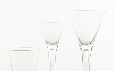 WINE GLASSES, SNAPS GLASSES and SELTERGLASSES from IKEA's 18th century series.1990's.