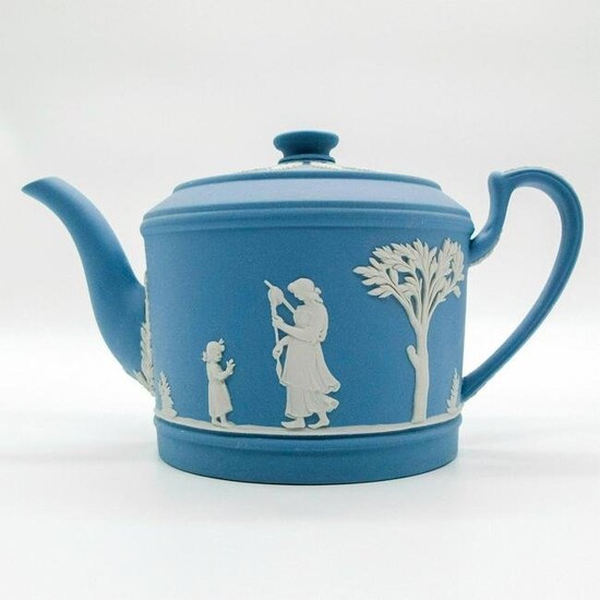 Wedgwood Pale Blue Jasperware, Brewster Teapot 1999