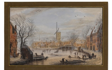 Winter scene with figures being rescued from the ice, Abraham Rademaker