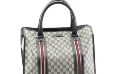 Gucci Supreme Canvas and Leather Web Stripe Tote Bag
