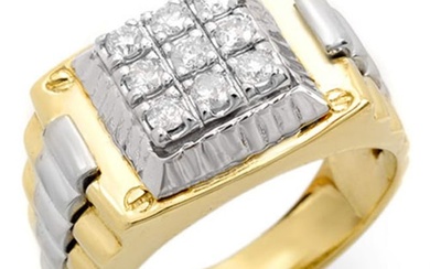 0.50 ctw Certified VS/SI Diamond Men's Ring 10K 2-Tone 10k 2-Tone Gold