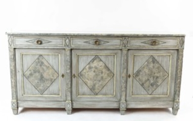 FAUX MARBLE PAINTED SIDEBOARD