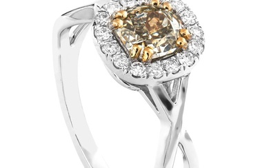 1.16 tcw VS2 Diamond Ring - 18 kt. White gold, Yellow gold - Ring - 1.00 ct Diamond - 0.16 ct Diamonds - No Reserve Price