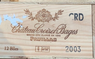 12 Bottles Château Croizet Bages 2003 - Pauillac