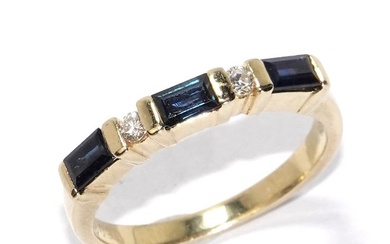 No Reserve Price - Ring - 14 kt. Yellow gold - 0.98 tw. Sapphire - Diamond