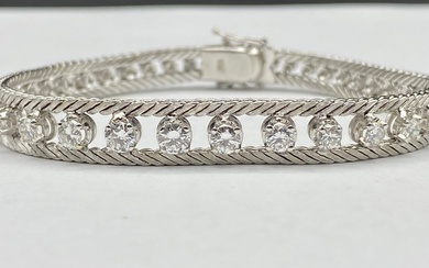 14 kt. White gold - Bracelet - 4.06 ct Diamond