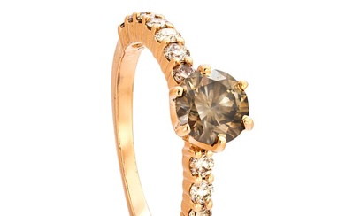 1.52 tcw SI1 Diamond Ring - 14 kt. Pink gold - Ring - 1.03 ct Diamond - 0.49 ct Diamonds - No Reserve Price