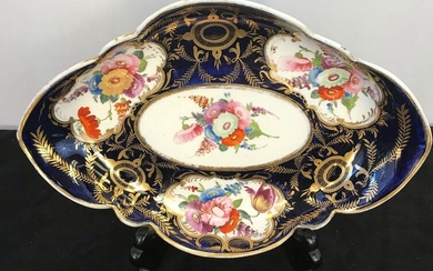 18 C. French Porcelain Diamond shaped Floral Painted