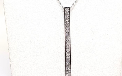 18 kt. White gold - Necklace with pendant - 0.77 ct Diamond