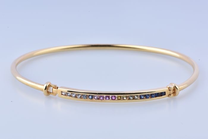 18 kt. Yellow gold - Bracelet - 0.38 ct Sapphire