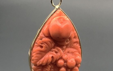 18 kt. Yellow gold - Pendant Coral