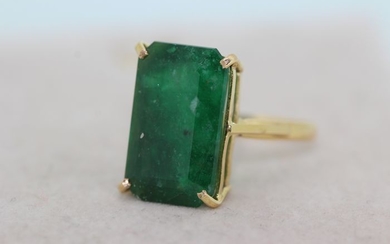 18 kt. Yellow gold - Ring - 8.00 ct Emerald