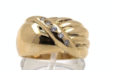 18 kt. Yellow gold - Ring, diamond ring - 0.10 ct Diamond