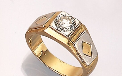 18 kt gold ring with brilliant ,...