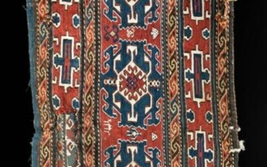 19th C. Shahsavan Polychrome Soumak Textile Panel