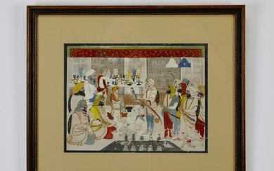 19th c. Indo-Persian ceremonial scene painting