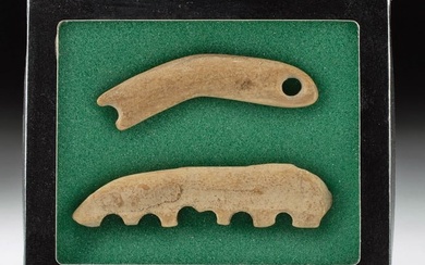 2 Ancient Alaskan Bering Sea Walrus Ivory Tools