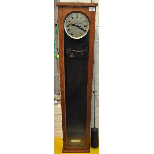 20th Century oak cased electric Master clock by English Cloc...
