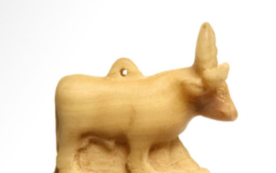 Ancient Egyptian Alabaster Amulet Figure of an Apis Bull