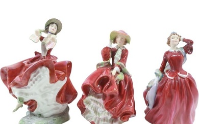 3 Assorted ROYAL DOULTON Fine Porcelain Fashion Women: Cheryl, Top o' the Hill, Blithe Morning