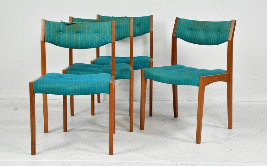 4 Upholstered Mid Century Modern Dining Chairs