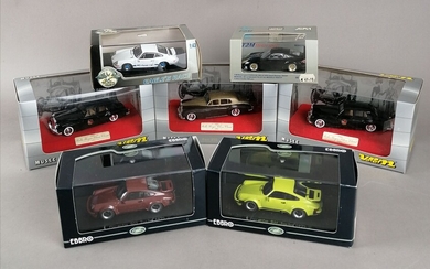 7 véhicules échelle 1/43, dans leurs boites d'origines : 1x Verem Collection Musée Rolls Royce...