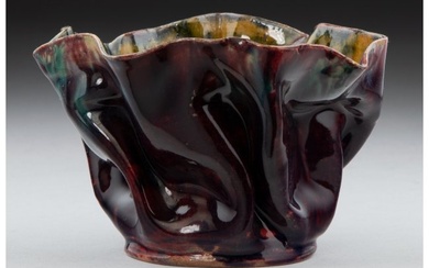 79097: George Ohr Glazed Earthenware Vase, circa 1900 M