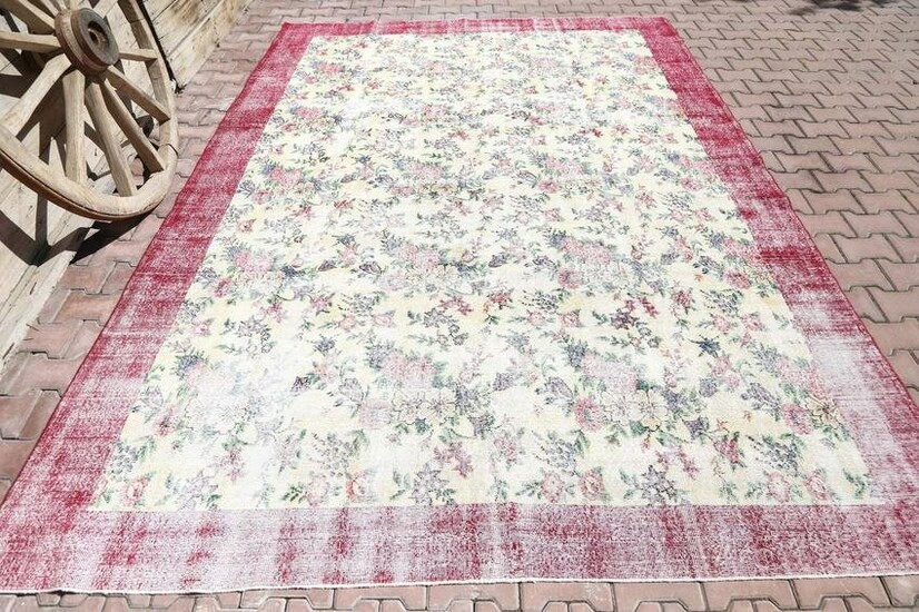 8.4x11, AREA RUG, Oushak Turkish Vintage rug, Wool on