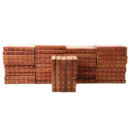 Honore de Balzac, 40 volumes, half tan gilt leather