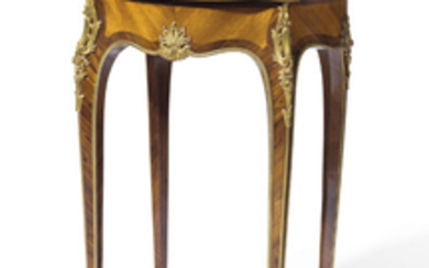A FRENCH ORMOLU-MOUNTED KINGWOOD AND BOIS SATINÉ GUERIDON, OF LOUIS XV STYLE, EARLY 20TH CENTURY