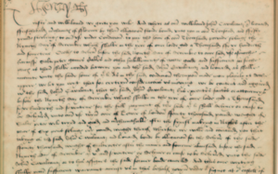 HENRY VIII (1491-1547). Letter signed (“Henry R”) to his treasurer of the chamber, Sir John Heron (1470-1522), Windsor Castle, 28 December 1513.