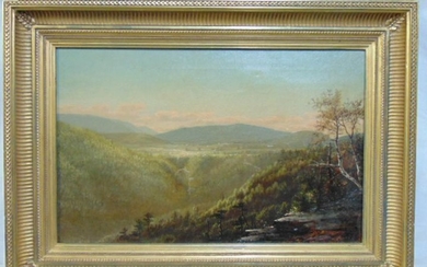 Painting, landscape, signed "J.P.", oil on canvas