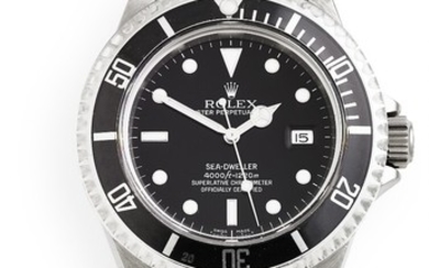 Rolex: A gentleman's wristwatch of steel. Model Sea-Dweller, ref. 16600. Mechanical COSC movement with automatic winding and date, cal. 3135. 2006.